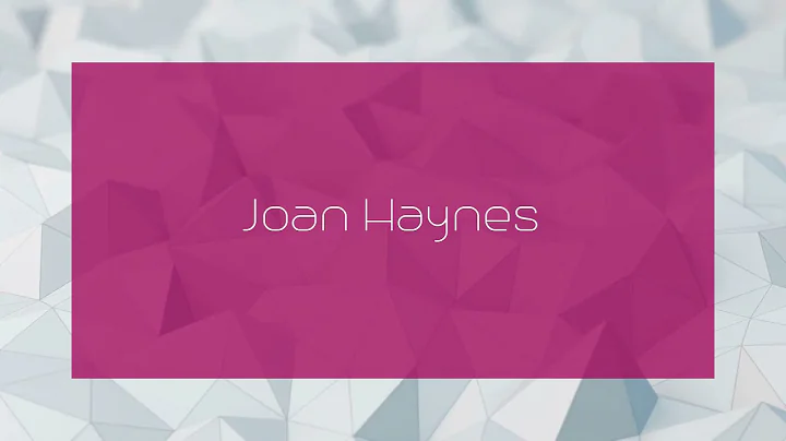 Joan Haynes Photo 36