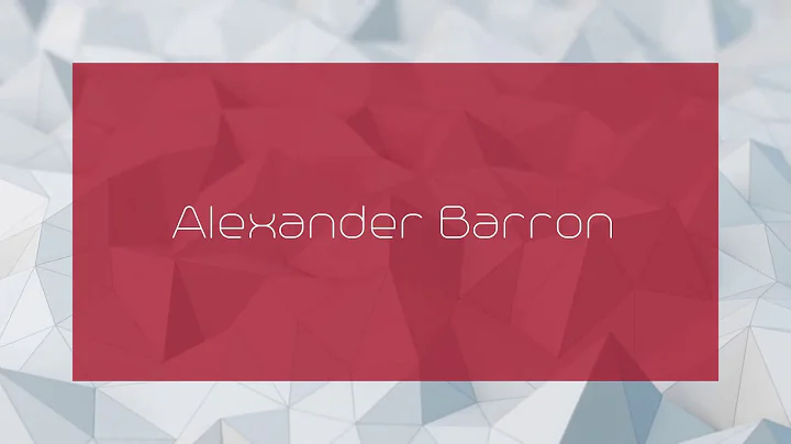 Alexander Barron Photo 28