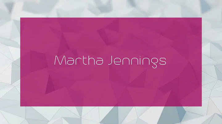 Martha Jennings Photo 30