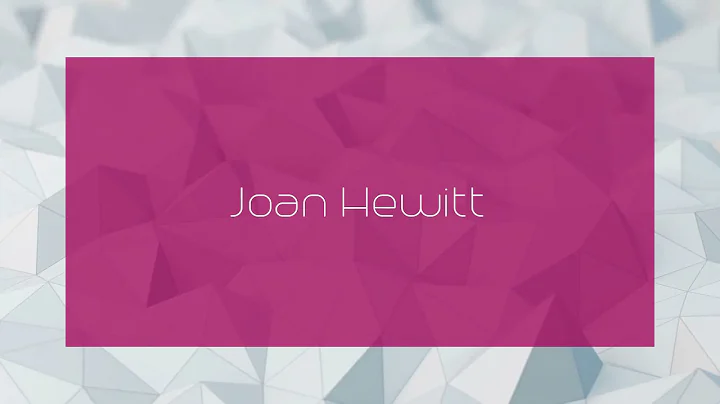 Joan Hewitt Photo 24
