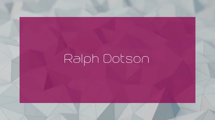 Ralph Dotson Photo 12